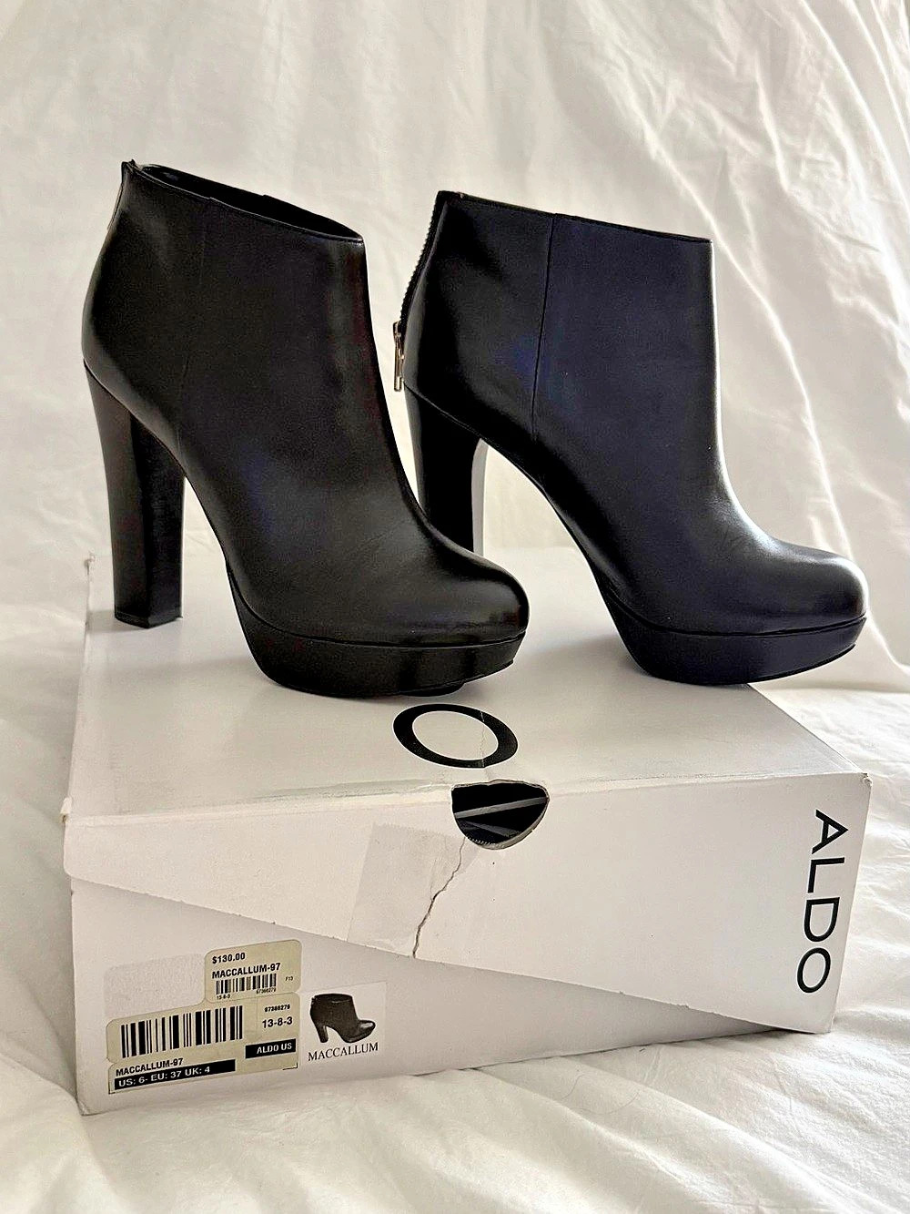 ALDO MacCallum-97 Black Platform Heeled Boots US 6